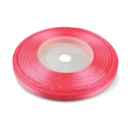 Netuno 1x Satinband Zartrosa 6 mm x 32 m rotes Geschenkband Hochzeit Deko Stoffband Schleifen farbig zum Verpacken Dekoration Geschenke Schleifenband bunt Schleifenbänder Satinbänder silk ribbon von Netuno