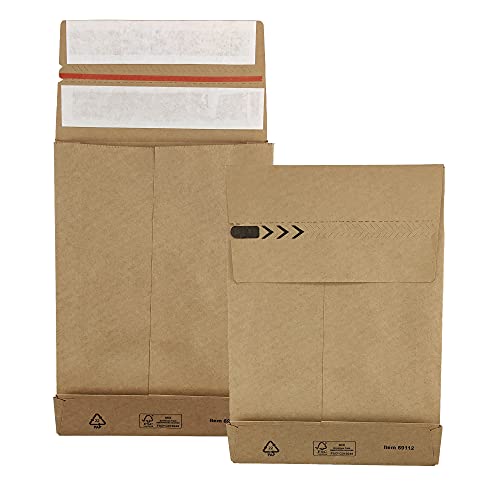 Netuno 250 braune Faltenversandtaschen aus Kraftpapier DIN B4 250× 350x 50 mm 126g erweiterbare Kapazität Versandtaschen mit Falten erweiterbar große Umschläge B4 Warensendung von Netuno