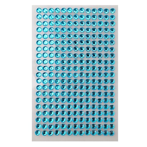 Netuno 260 Stück Glitzersteine selbstklebend Blau 6 mm runde Schmucksteine zum Aufkleben Basteln Gestalten Strasssteine Acrylsteine Deko-Steine rund selbstklebende Kristalle farbig von Netuno