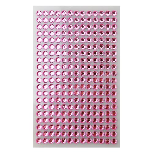 Netuno 260 Stück Glitzersteine selbstklebend Rosa 6 mm runde Schmucksteine zum Aufkleben Basteln Gestalten Strasssteine Acrylsteine Deko-Steine rund selbstklebende Kristalle farbig von Netuno