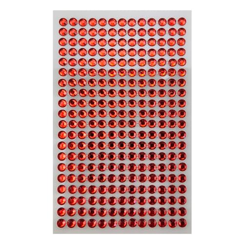 Netuno 260 Stück Glitzersteine selbstklebend Rot 6 mm runde Schmucksteine zum Aufkleben Basteln Gestalten Strasssteine Acrylsteine Deko-Steine rund selbstklebende Kristalle farbig von Netuno