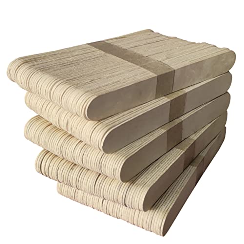 Netuno 300 x Bastelholz Holzstäbchen Holzspatel Holzeisstiele Eisstiele Holzstäbe Eisstäbchen 15cm lang Natur glatt zum Basteln Handwerk DIY von Netuno