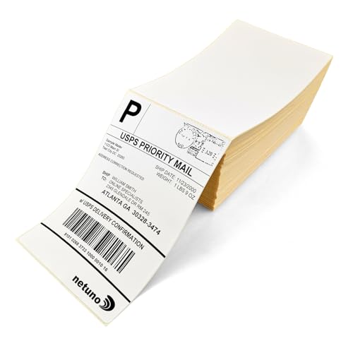 Netuno 500 Stück Versandaufkleber 100 x 150 mm Thermopapier Versandetiketten für Thermoetiketten-Drucker Etiketten Stapel selbstklebend bedruckbar Klebeetiketten Faltetiketten Paketaufkleber DHL UPS von Netuno