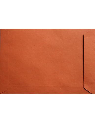 Netuno 500x Versandtasche DIN C5 Orange 162 x 229 mm 110g Design Eko Briefkuvert groß a5 Briefumschlag Öko Papier farbige Versandtasche Papierbriefumschlag groß ohne Fenster Recycling Briefkuvert c5 von Netuno