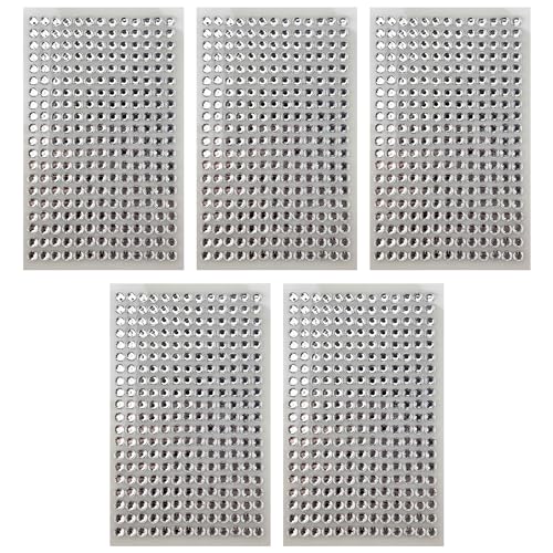 Netuno 5x 260 Stück Glitzersteine selbstklebend transparent 6 mm selbstklebende Deko-Steine farbig kleine Schmucksteine zum Aufkleben Basteln Dekorieren Strasssteine bunte Kristalle Aufkleber von Netuno