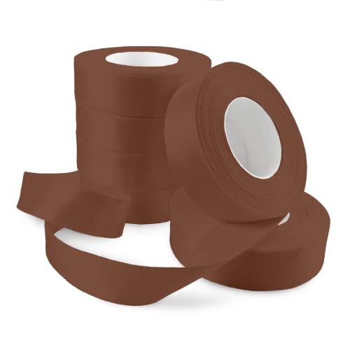 Netuno 6x Satinband Braun 25 mm x 32 m Schleifenband braunes Geschenkband Dekoband Stoffband Satinrolle Satinbänder braune Schleife Geschenk Verpacken Dekoration Satinband Rolle brown ribbon silk von Netuno