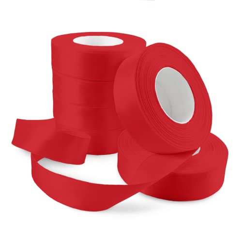 Netuno 6x Satinband Dunkelrot 25 mm x 32 m Schleifenband bunt Geschenkband farbig Dekoband Stoffband Satinrolle Satinbänder rote Schleife Geschenk Verpacken Dekoration Satinband Rolle red ribbon silk von Netuno