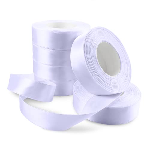 Netuno 6x Satinband Lila 25 mm x 32 m Geschenkband Hochzeit Deko Stoffband Schleifen farbig zum Verpacken Dekoration Geschenke Schleifenband elegant bunt Schleifenbänder Satinbänder silk ribbon von Netuno