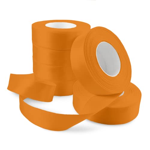 Netuno 6x Satinband Orange 25 mm x 32 m elegantes Schleifenband Geschenkband Dekoband Stoffband bunt Satinrolle farbig Bänder zum Basteln für Hochzeit Taufe Geburtstag Weihnachten Ostern Geschenk von Netuno