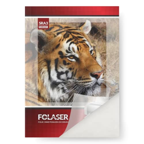 Netuno Folaser 10 Blatt DIN SRA3 320x 450 mm transparente Klebe-Folie groß für Laserdrucker glänzend Sticker-Folie transparent Universalfolie PP-Folie Polyesterfolie bedruckbar von Netuno