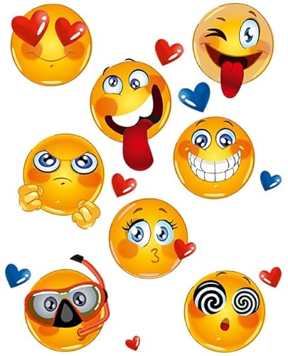 Netuno Naplamki Bügelflicken Emoticons 20x30 cm Kinder Flicken zum Aufbügeln Aufbügelflicken Patches Jungen Mädchen Bügel-Patches für Textilien Jeans T-Shirt Aufbügler Aufkleber zum Aufbügeln von Netuno