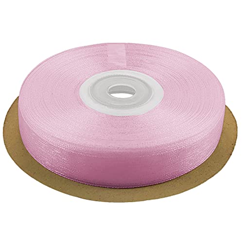 Netuno Schleifenband 12mm x 32m Farbe blassrosa Dekoband Geschenkband Organzaband Chiffon-Stoff für Dekoration DIY Basteln Handwerk Hochzeit Party Geschenke Verpackung von Netuno