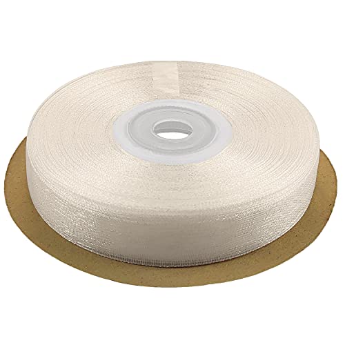 Netuno Schleifenband 12mm x 32m Farbe ecru Dekoband Geschenkband Organzaband Chiffon-Stoff für Dekoration DIY Basteln Handwerk Hochzeit Party Geschenke Verpackung von Netuno