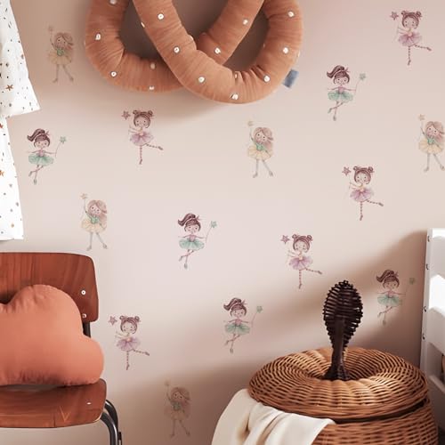 Neukids Boho Dschinn Kinder Wandaufkleber, Aquarell Fee Elf Wandtattoo Kinderzimmer Aufkleber für Kinder Schlafzimmer Wohnzimmer Kindergarten Fenster Wanddekoration von neukids