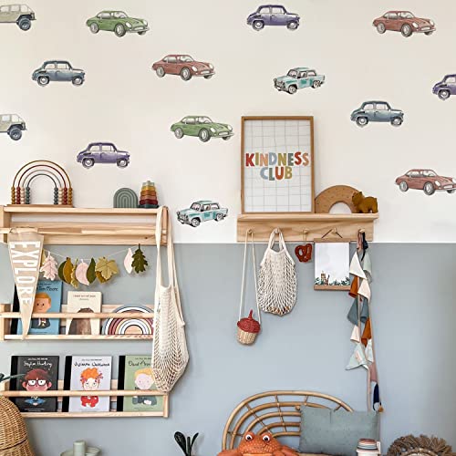 Neukids Farbige Autos Wandtattoo kinderzimmer Junge, Aquarell Wandaufkleber Selbstklebende Wandtattoo, kinderzimmer Babyzimmer Schlafzimmer Klassenzimmer Wanddeko von neukids