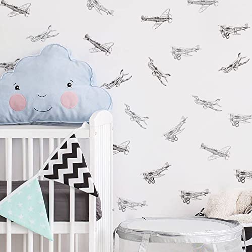 Neukids Skizzieren Flugzeuge Wandtattoo Jugendzimmer Junge, Wohnzimmer Schlafzimmer Wandaufkleber Selbstklebende, Wandsticker kinderzimmer Babyzimmer Klassenzimmer Wanddeko von neukids