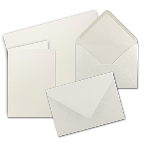 Faltkarten Set mit Brief-Umschlägen DIN A6 / C6 in Naturweiß - 75 Sets - Doppelkarten & Umschläge, 10,5 cm x 14,8 - formstabil - geeignet für Drucker - Serie FarbenFroh von FarbenFroh by GUSTAV NEUSER