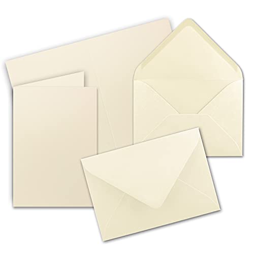 Faltkarten Set mit Brief-Umschlägen DIN A6 / C6 in Vanille - 25 Sets - 14,8 x 10,5 cm - Premium Qualität - Serie FarbenFroh von FarbenFroh by GUSTAV NEUSER