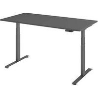 Base Lite elektrisch höhenverstellbarer Schreibtisch grafit rechteckig, T-Fuß-Gestell grau 160,0 x 80,0 cm von Neutral