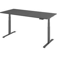 Base Lite elektrisch höhenverstellbarer Schreibtisch grafit rechteckig, T-Fuß-Gestell grau 180,0 x 80,0 cm von Neutral