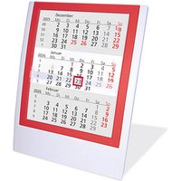 Tischkalender Einsteckkalender 2025/2026 weiß/rot von Neutral