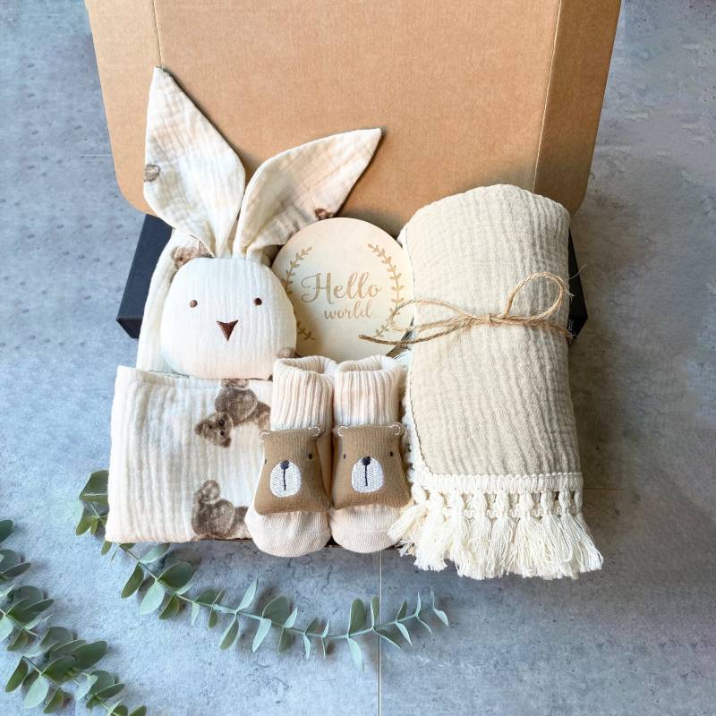 Neues Baby-Geschenk-Set, Neues Baby-Jungen-Geschenk, Baby-Mädchen-Geschenk, Neugeborenen-Geschenk-Box, Baby-Geschenk-Box, Baby-Dusche-Geschenk von NeutrumBear