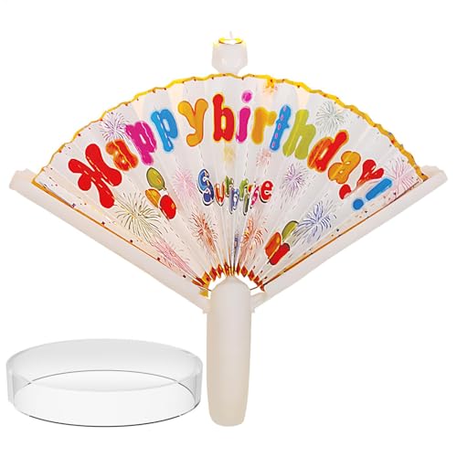 NevPuose Fan -Geburtstagskandel, fanförmige Kerze | Popup Surprise Cake Topper | Neuheit Fan Geburtstag Kerze, lustige Kuchendekoration Accessoires für Kinder Mädchen von NevPuose