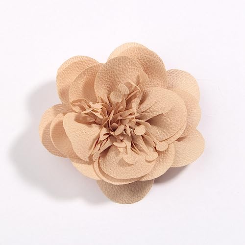 5 Stück 7 cm 2,7 Zoll Spitzenbesatz-Patch-Applikation aus Chiffon-Stoff, Blumen, Hochzeitskleid, DIY-Flwer für dekorative Kränze, Rose, Khaki von NevStp