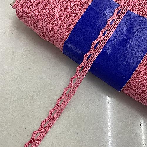 5 x 10 Yards mehrfarbiges Baumwoll-Spitzenband, DIY-Kleidung, Heimtextilien, Kantenverzierung, handgefertigtes Baumwollstoffmaterial, Orange-Rosa, 1, 1,2 cm von NevStp