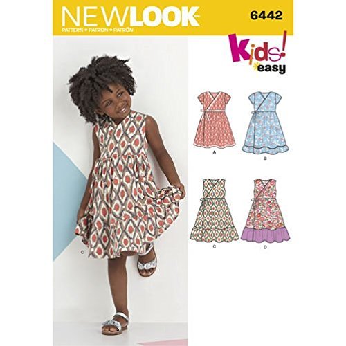 NEW LOOK Patterns Child's Easy Wrap Dresses Size A (3-4-5-6-7-8) 6442 / S0187 by New Look von New Look