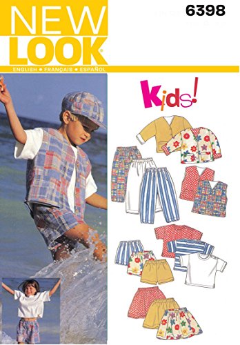 New Look Schnittmuster 6398: Kindertrennungen, Größe A, Papier, Weiß, A (2-3-4-5-6-7) von New Look