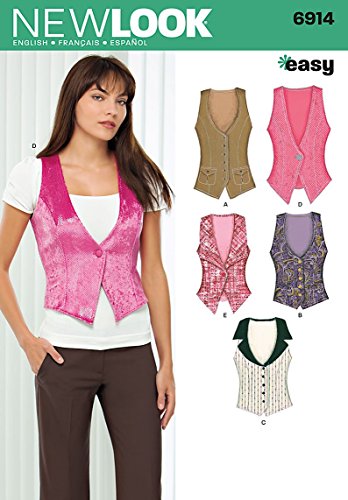 New Look Sewing Pattern 6914: Misses Tops, Size A, paper, White, A (4-6-8-10-12-14-16) von New Look