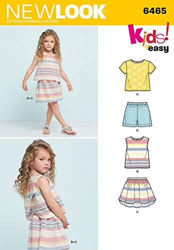 New Look Mädchen Einfach Schnittmuster 6465 Top, Rock und Shorts von New Look