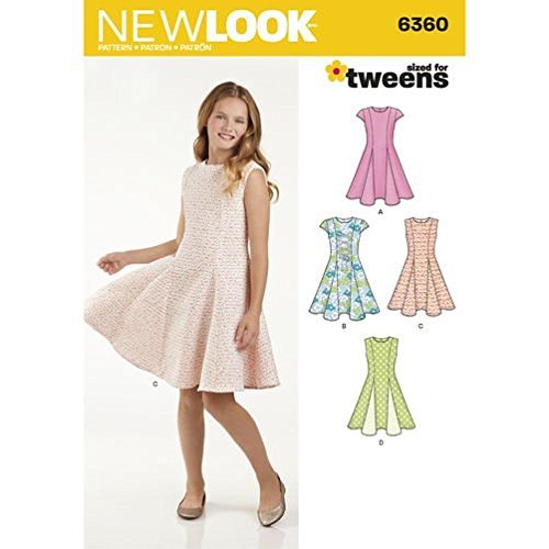 New Look Patterns 6360/S0458 Girls 'UV for Tweens Dress, A (8 – 10 – 12 – 14 – 16) by NEW LOOK von New Look