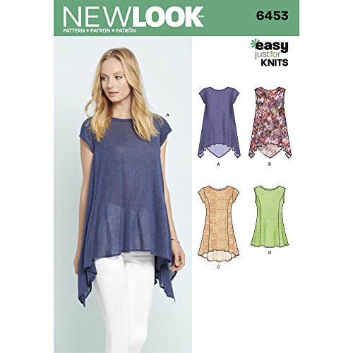 New Look Schnittmuster 6453 A Misses 'Easy Knit Tops, Weiß von New Look