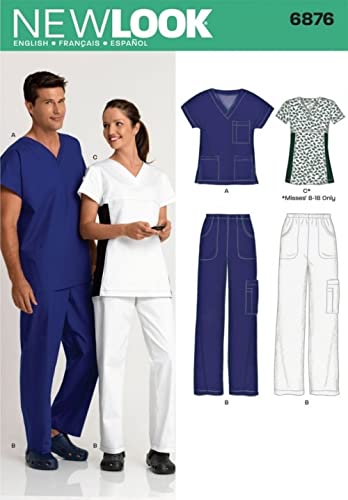 New Look Schnittmuster 6876 – Miss/Herren SCRUBS Größen: A alle Größen von New Look