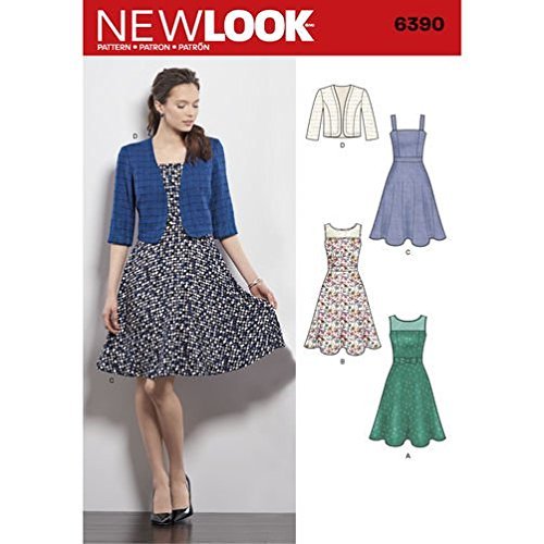 New Look Sewing Pattern 6390/S0374 Autumn Collection Misses 'Dresses with Full Skirt Sewing Patterns, A (8 – 10 – 12 – 14 – 16 – 18) by NEW LOOK von New Look