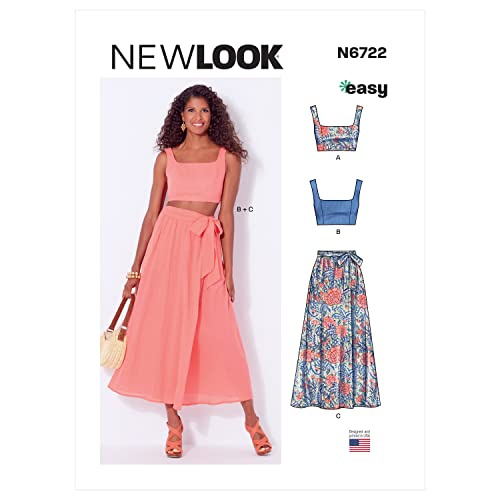 New Look UN6722A Damen BH Tops und Wickelrock A (34-36-38-40-42-44-44) Sizes 6-8-10-12-14-16-18 mehrfarbig von New Look