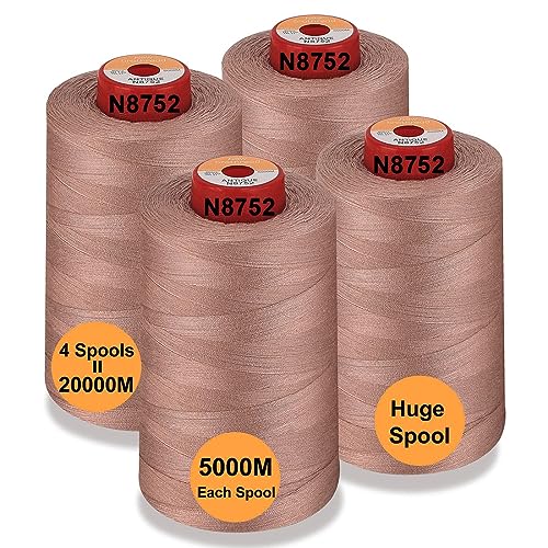 New brothread - 28 Optionen - 4 Große Konen 5000M Allzweck Polyester Nähgarn 40S/2 (Tex27) zum Nähen, Quilten, Patchwork, Serger und Overlock - Antique von New brothread