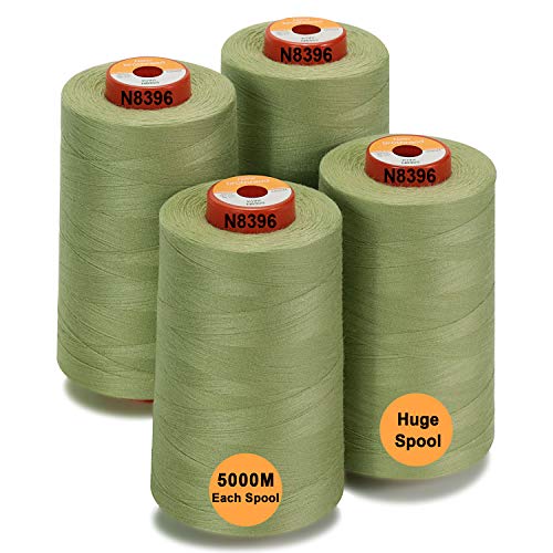 New brothread - 28 Optionen - 4 Große Konen 5000M Allzweck Polyester Nähgarn 40S/2 (Tex27) zum Nähen, Quilten, Patchwork, Serger und Overlock - Kiwi von New brothread