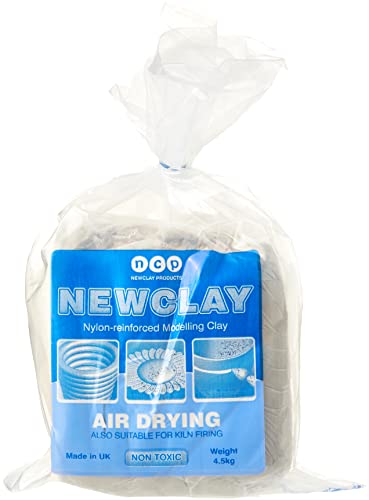 Newclay Modelliermasse - 4, 5 kg Schwerer Block, Ton, Natur/Weiß, 10, 5 x 15 x 17, 5 cm von Newclay