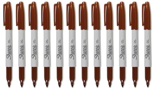 Sharpie Permanentmarker, feine Spitze, Braun, 12 Stück von Newell Brands