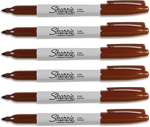 Sharpie Permanentmarker, feine Spitze, Braun, 6 Stück von Newell Brands