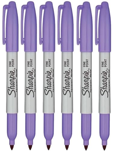 Sharpie Permanentmarker, feine Spitze, Lila, 6 Stück von Newell Brands