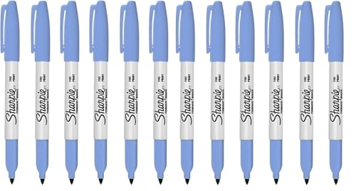 Sharpie Permanentmarker, feine Spitze, Tansanitblau, 12 Stück von Newell Brands