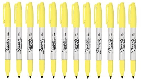 Newell Brands Sharpie Permanentmarker, feine Spitze, Zitringelb, 12 Stück von Newell Brands