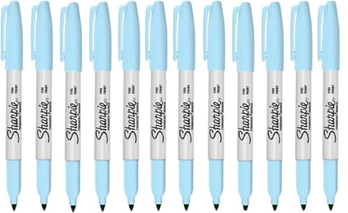 Sharpie Permanentmarker, feine Spitze, hellblauer Topas, 12 Stück von Newell Brands