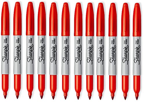 Sharpie Permanentmarker mit feiner Spitze, Orange, 12 Stück von Newell Brands