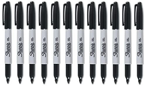 Sharpie Permanentmarker, feine Spitze, Schwarz, 12 Stück von Newell Brands