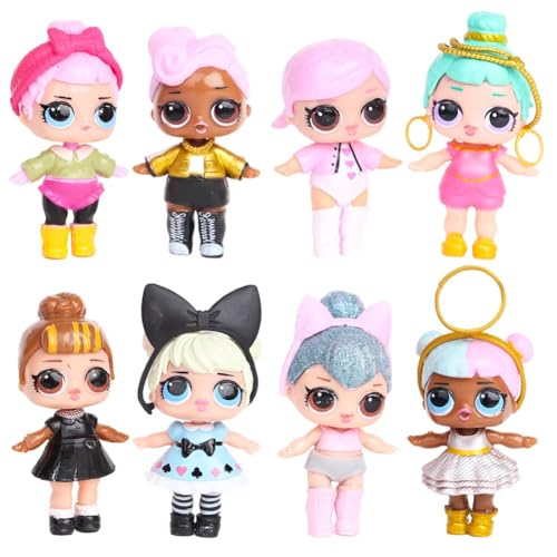 8 Stück Puppe Figuren Cake Topper,Puppe Mini Figuren Set,Puppe Cake Topper Geburtstags Party Liefert，Puppe Happy Brthday Tortendeko Ornament,Puppe Für Geburtstagstorten von Newhope